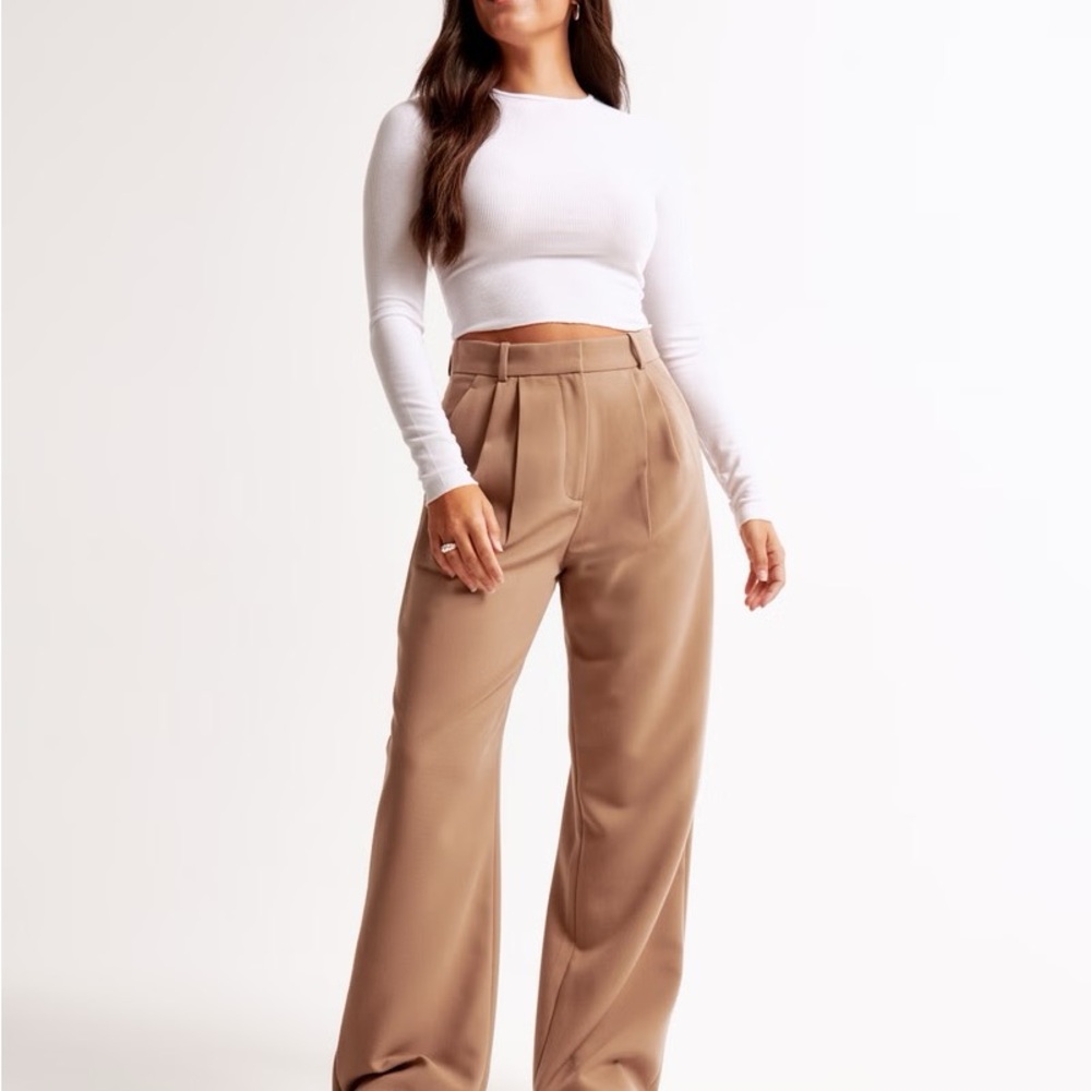 Abercrombie & Fitch Tan Wide Leg Pants